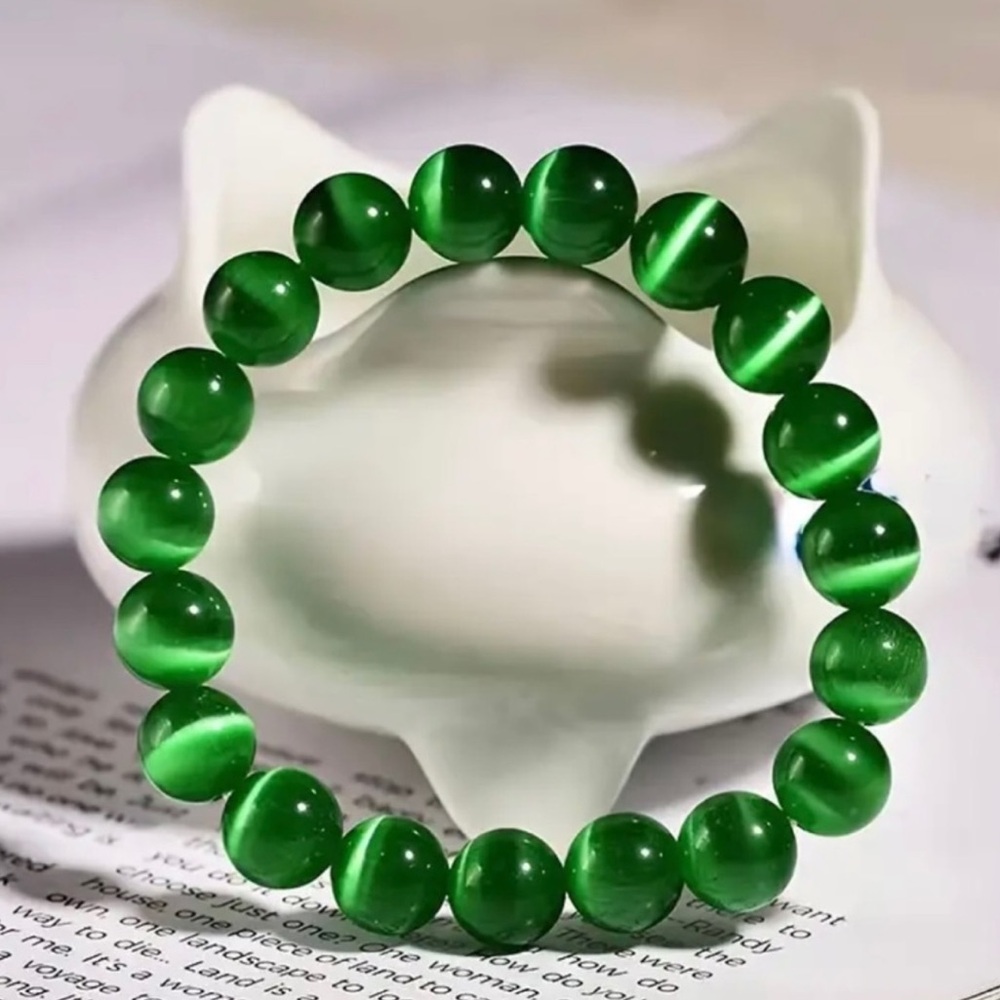 🆕New Green Cat’s Eye 8mm Healing Gemstone Bracelet